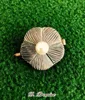 Black Mother-Of-Pearl and White Pearl Brooch / Hair Clip