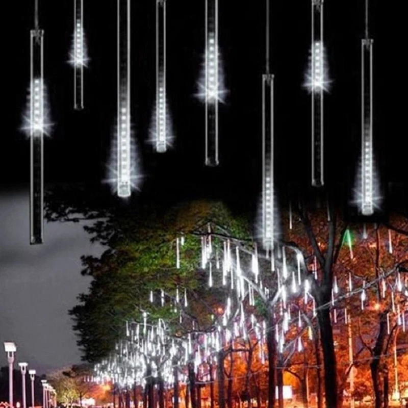 30/50cm Meteor Shower Rain LED String Lights for Holiday In/Outdoor Garden Patio Xmas Christmas Party Garland Decor