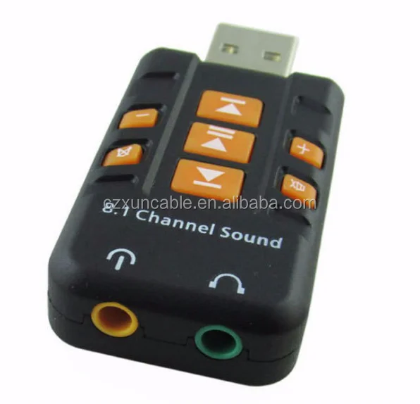 USB Sound Card 8.1 Channel Virtual CH 3D Audio Adapter Amplifier for PC Computer