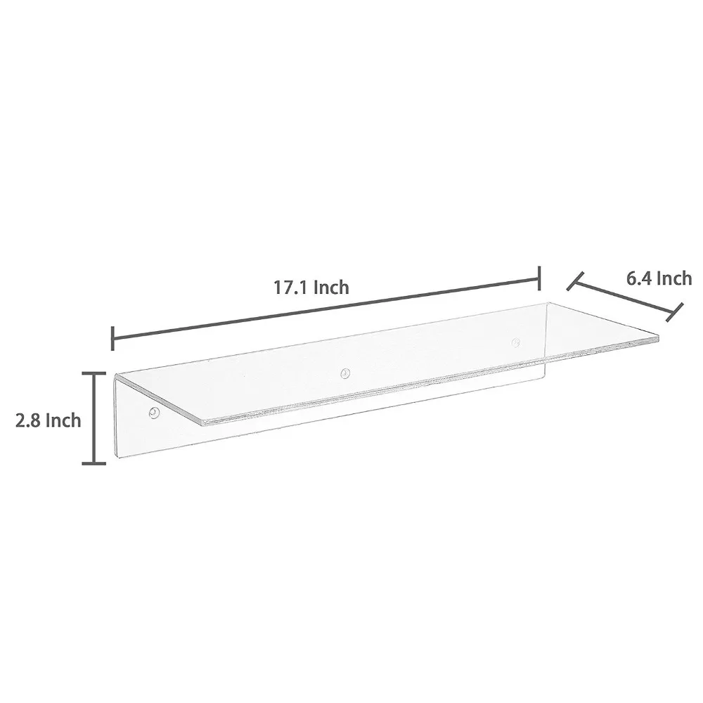 2018 Simple Design Wall Mount Acrylic Display Shelf Floating Corner