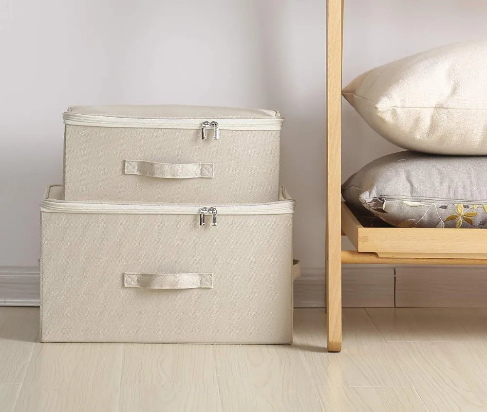 Fabric Foldable Linen Storage Containers Saving Storage Space