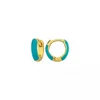 Enamel Hoop Huggie Earrings Turquoise Tiny Hoop Earrings Gold Dainty Earrings For Women Gifts