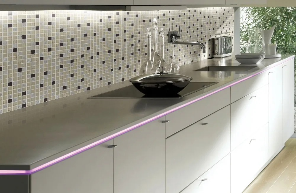 Bathroom Wall Decor Crystal White Resin Mix Metal Tile Square Mosaic