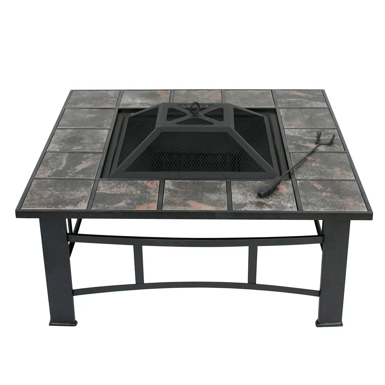 Buy Ceramic Tile Top FirePit Patio Outdoor Tables Black/Antique Bronze ...