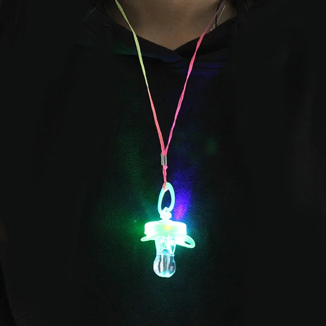 Colorful Night Light Flash Led Pacifier Rave Binkie Soft Light Up Toy