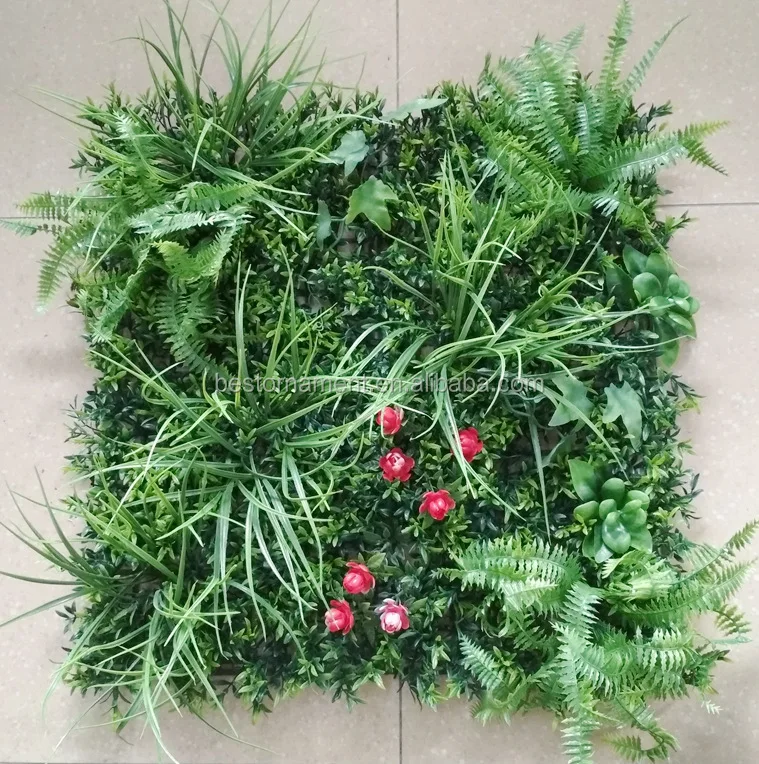 New Arrival Plastic Grass Wall Backdrop For Wedding With Round Metal