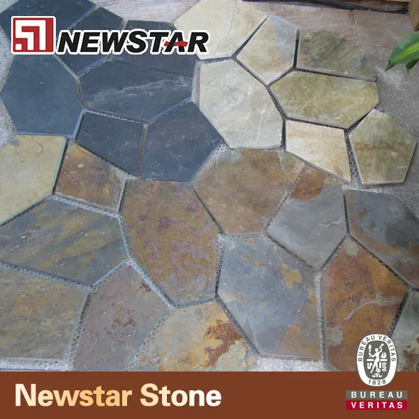 Natural Shapped Irregulares De Pizarra Adoquines Patio,Piedra De