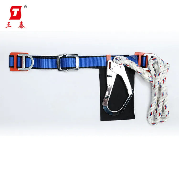 Climbing Roofing Single Waist Belt Safety Harness Kit With Lanyard ...