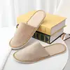 4 Season Common Cheap Star Hotel Linen Solid Color Unisex Close Toe Slipper