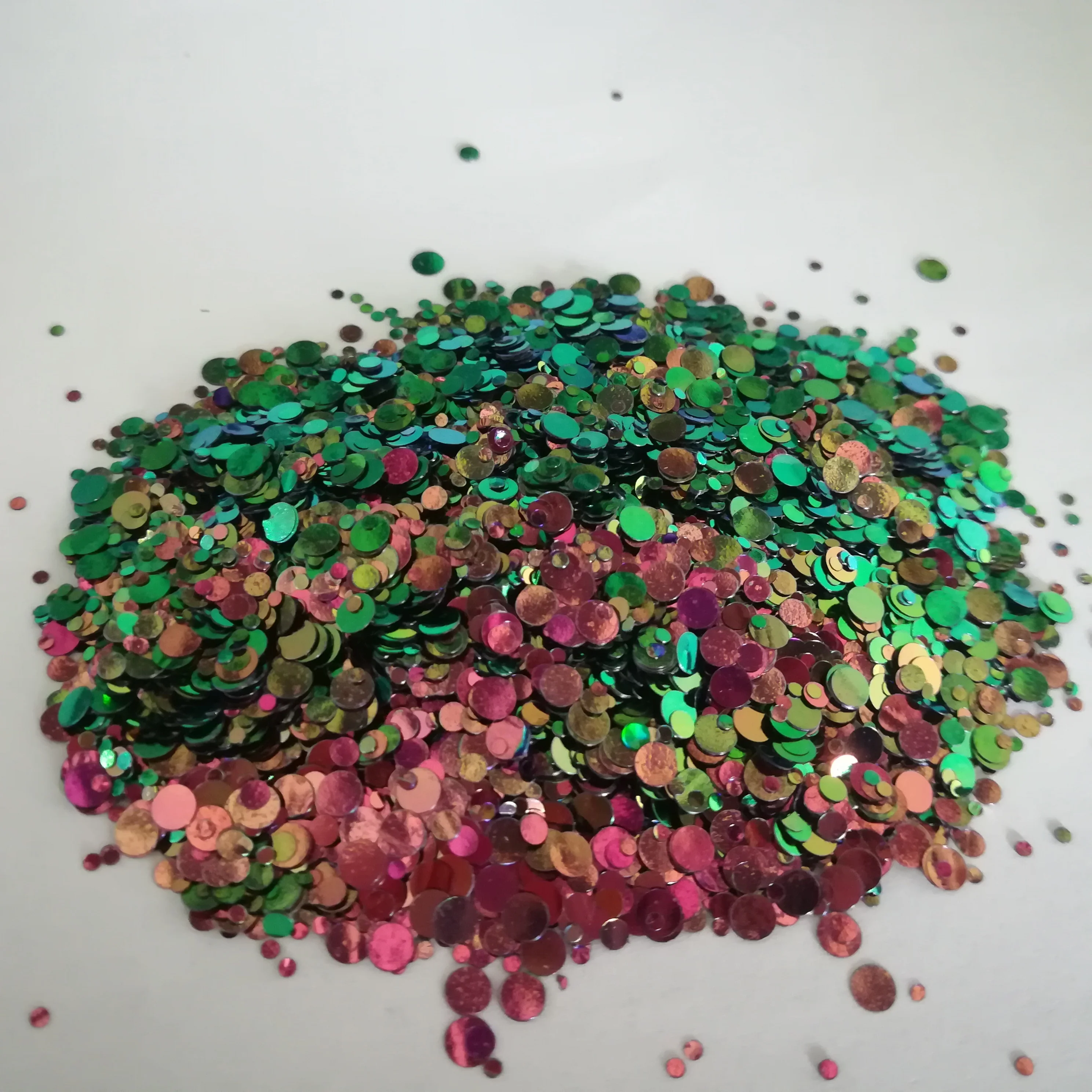Chunky Flash Flakes Mixed Polyester Glitter Dots For Cosmetics,Make Up