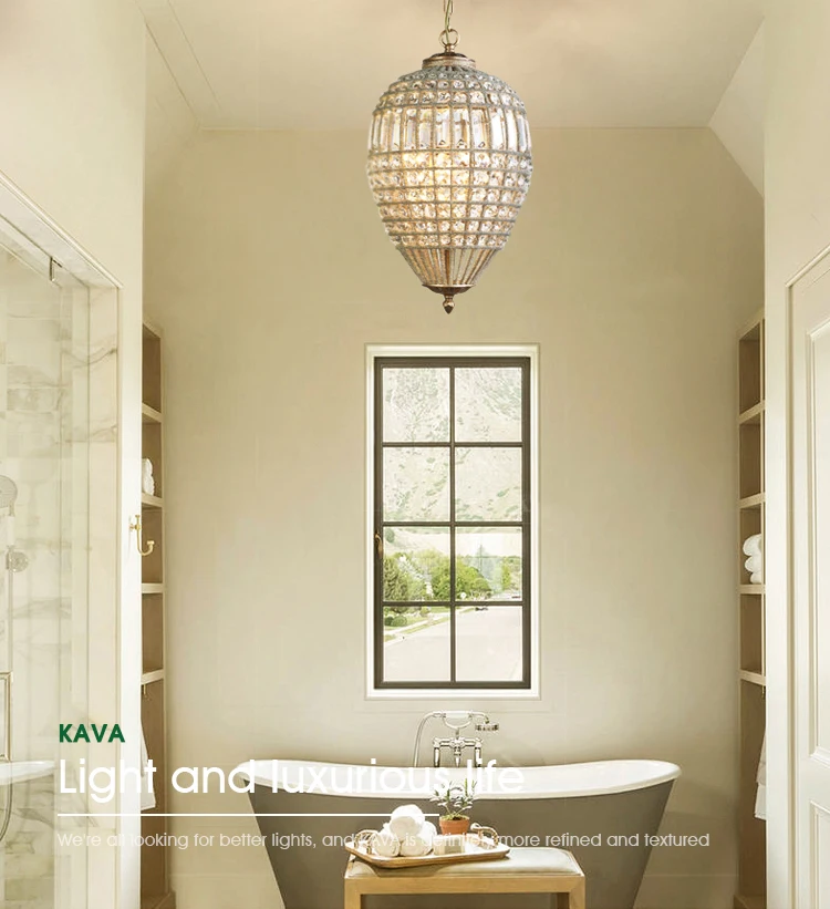 Modern K9 Clear Crystal beads Light handmade Pendant Lamps for hotel