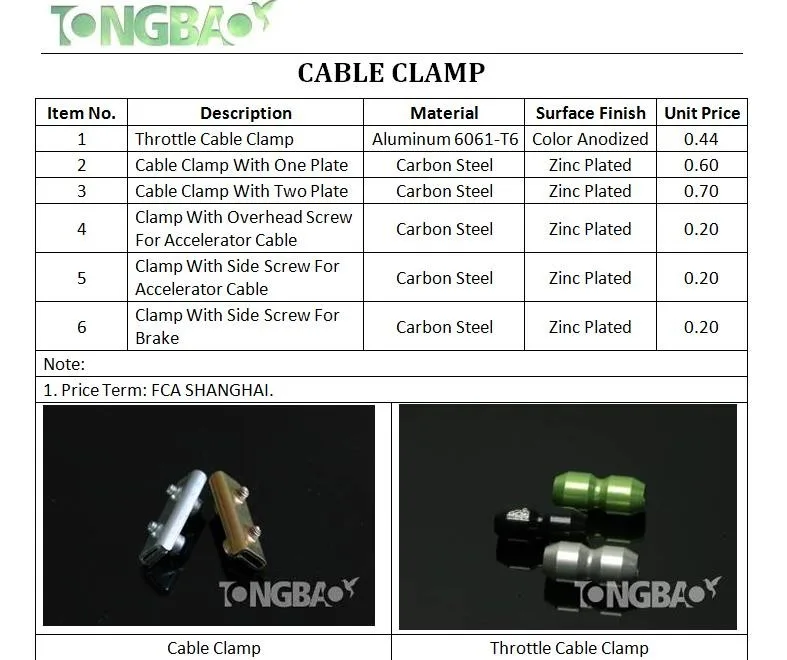 Adjustable Aluminium Anodized Go Kart Throttle Cable Clamp For Brake