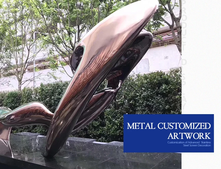 Stainless steel decorative sculpture simple ornamental metal decoration sculptures abstract art metal outdoor sculpture