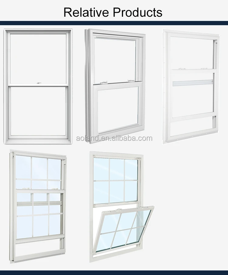 Commercial double toughened glazing aluminium double hung windows