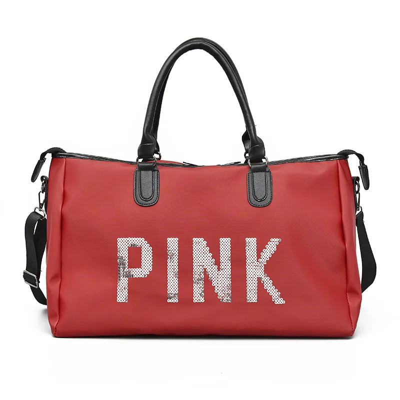 V-004 High Quality Fashion Pink Travel Bag Women Duffle Bag Sports ...