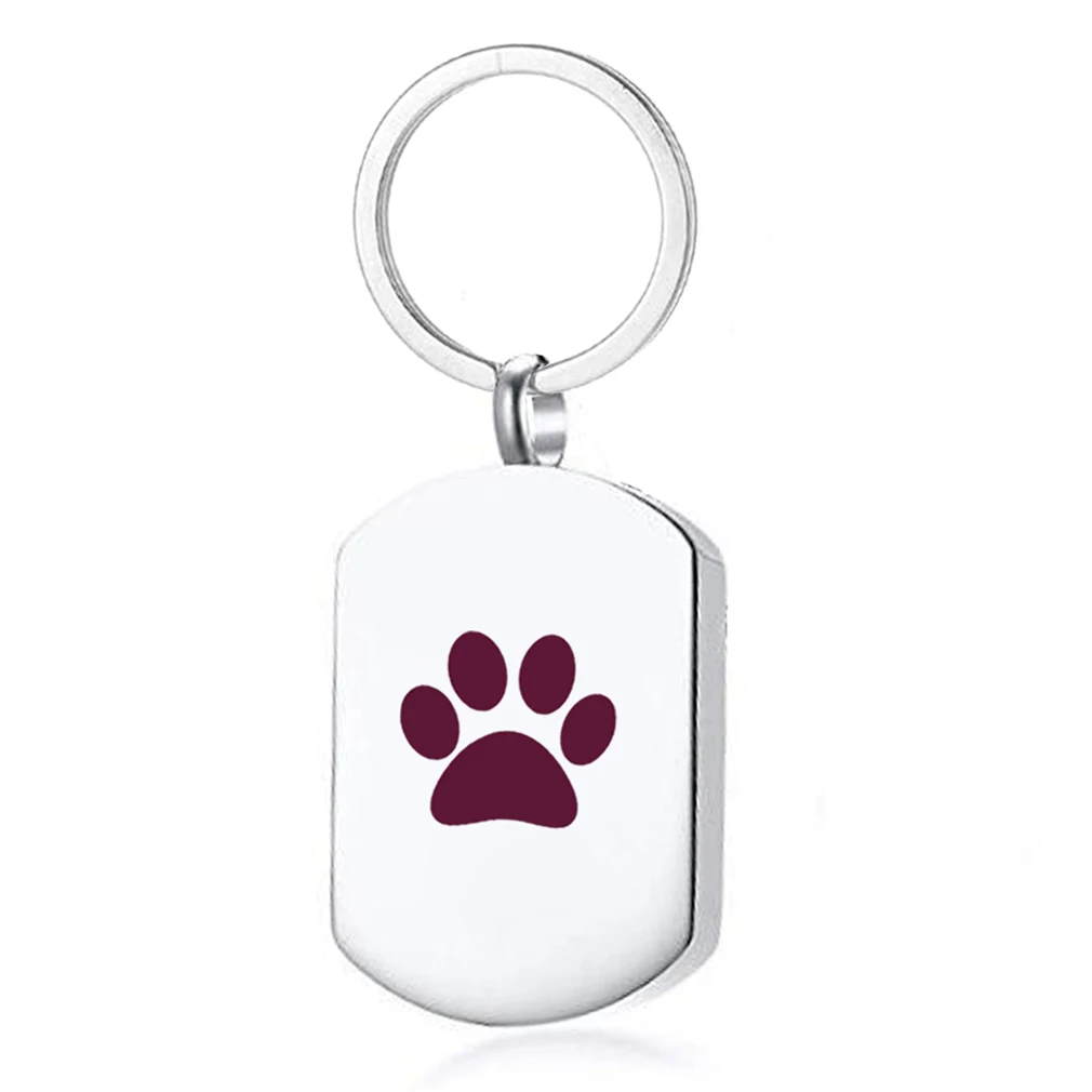 Paw Print Cremation Jewelry for Ashes Keychain Memorial Keepsake Key chain for Pet's/cat/dog's Ashes