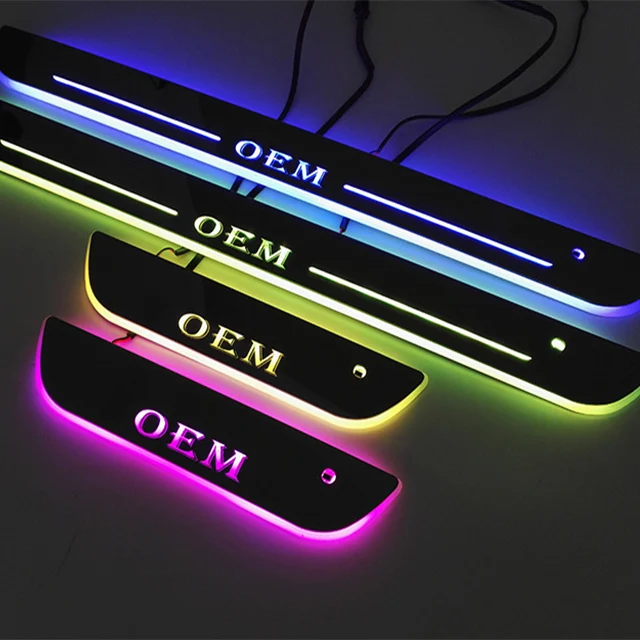 4pcs Colorful LED Moving Light Door Sill Scuff Plate Pedal For BMW X5 E70 14-15