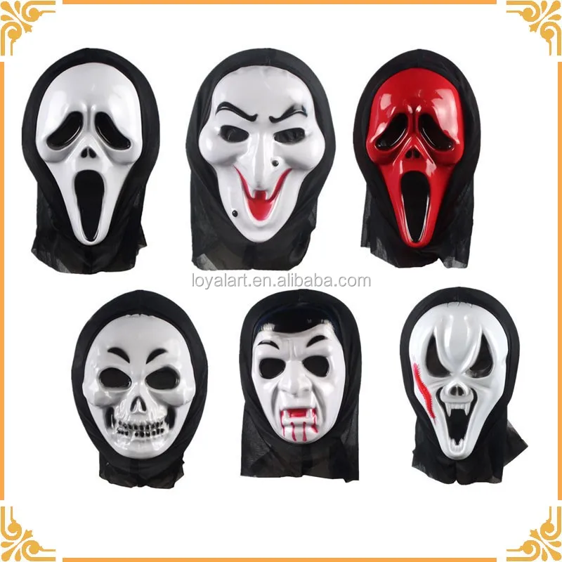 Scary Ghost Mask For Masquerade Party - Buy White Pvc Plastic Scary ...