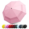 China wholesale double layer wind proof multicolor fully-automatic three folding mini pockets umbrella