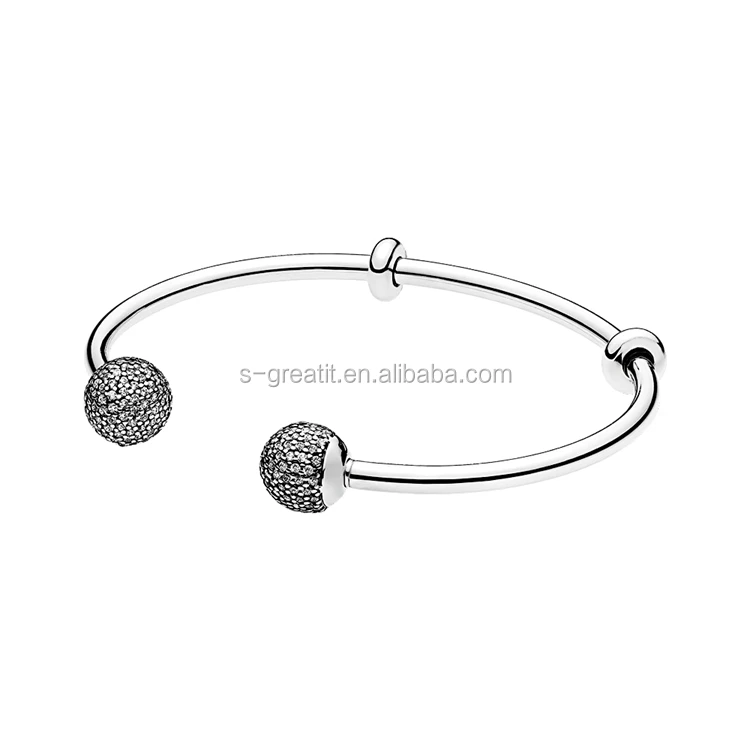 High Quality Sterling Silver Charms Bangle Wholesale Fashion Jewelry
