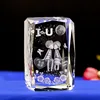 Custom 3d Laser K9 Crystal Rose Cube Birthday Cake Wedding&Gift Favors