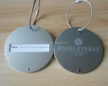 blank metal luggage tags