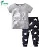 Summer Baby girl clothing set cotton long sleeved MILK print t-shirt+starts pants 2pcs baby boy clothes newborn infant suit