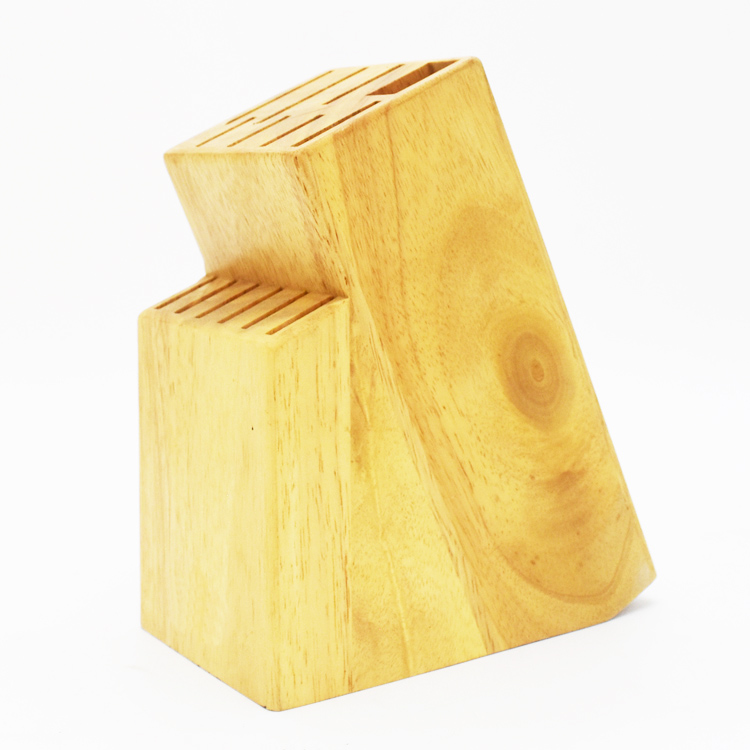 Wood Knife Block14 Slot Rubber Wood Knife Holder For Holding Knives