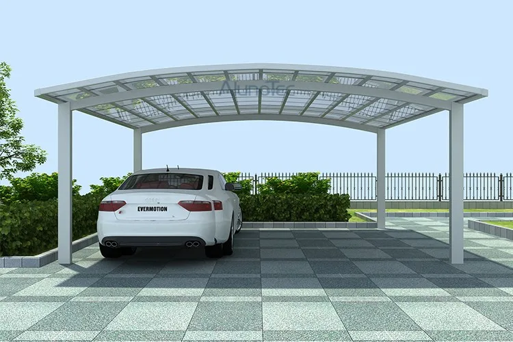 2 Car Carport Kits High Snow Load Aluminum Carport With Polycarbonate