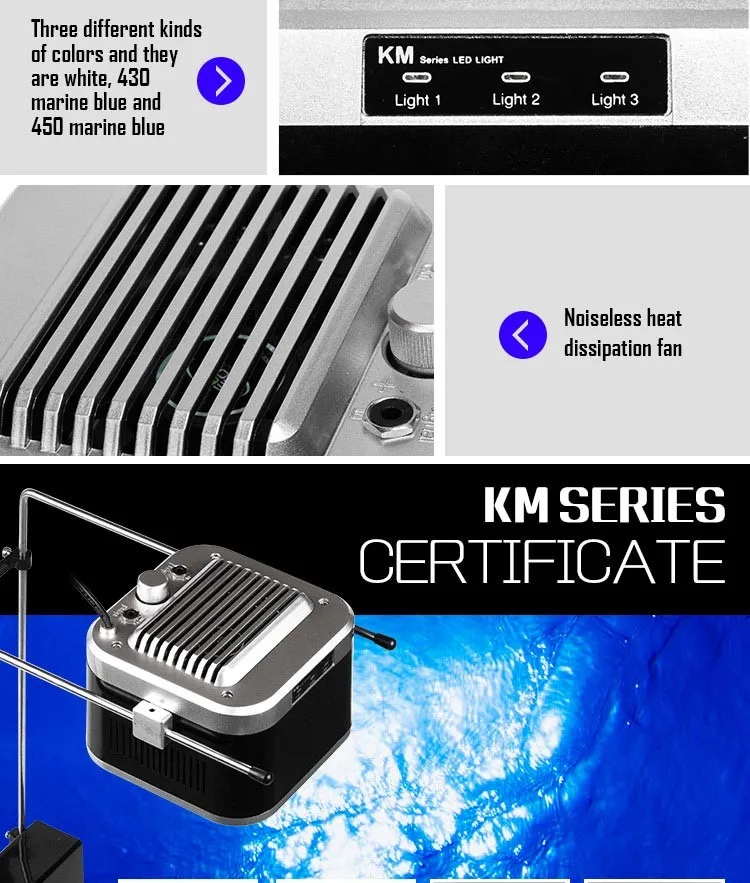 Professional adjustable bracket RoHs certification high quality full spectrum RGB coral reef aquarium led lighting