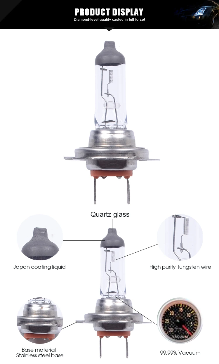 H7 Auto Halogen car head lamp 12V55W Clear halogen bulb