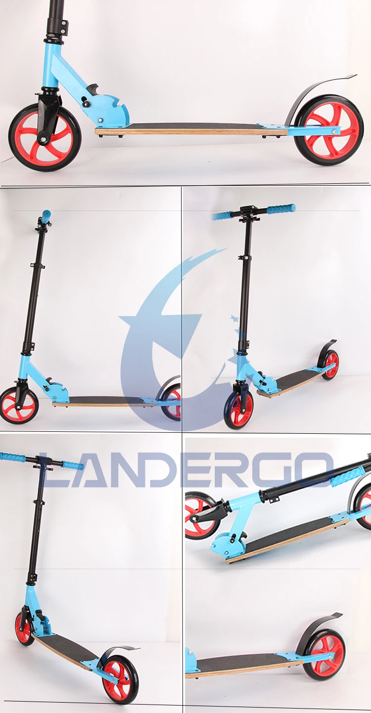 Adult Scooter Wooden Deck 200mm Big Wheels Folding Kick Scooter Buy