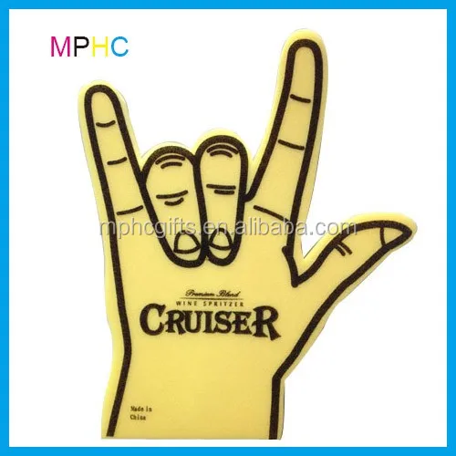 Custom Sponge Foam Hand Cheering Mitt With Middle Finger Buy Foam