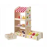 Wooden Pretend Play Wooden shop for Preschoolers wood toys pretend play set sell market stand safe nontoxic group game family