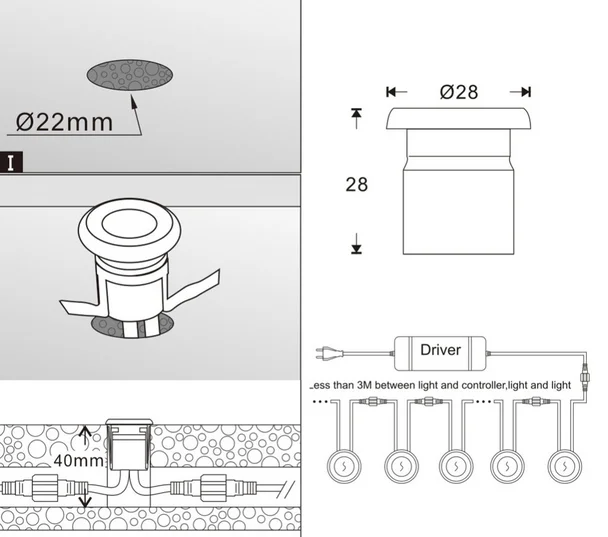 SC-F103   0.8W Led Spot Light for Outdoor Inground Pathway Driveway