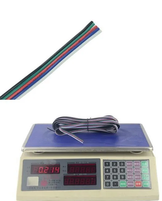 5M/10M/20M/roll 5 pin Wire Cable rgb white black led connector For 3528 5050 smd RGB LED Strip 22AWG line