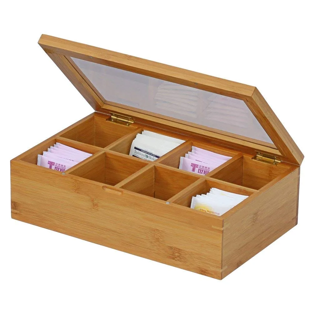 6 Compartments Storage Bamboo Box Bamboo Tea Box Buy Wholesale