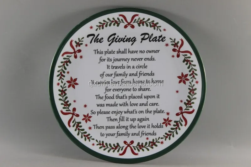 Christmas Melamine Plate, X'mas Dinner Plate