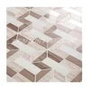 Digital Fortress Wood Light Grain Waterjet Marble Mosaic Tile for Floor and Wall Decoration