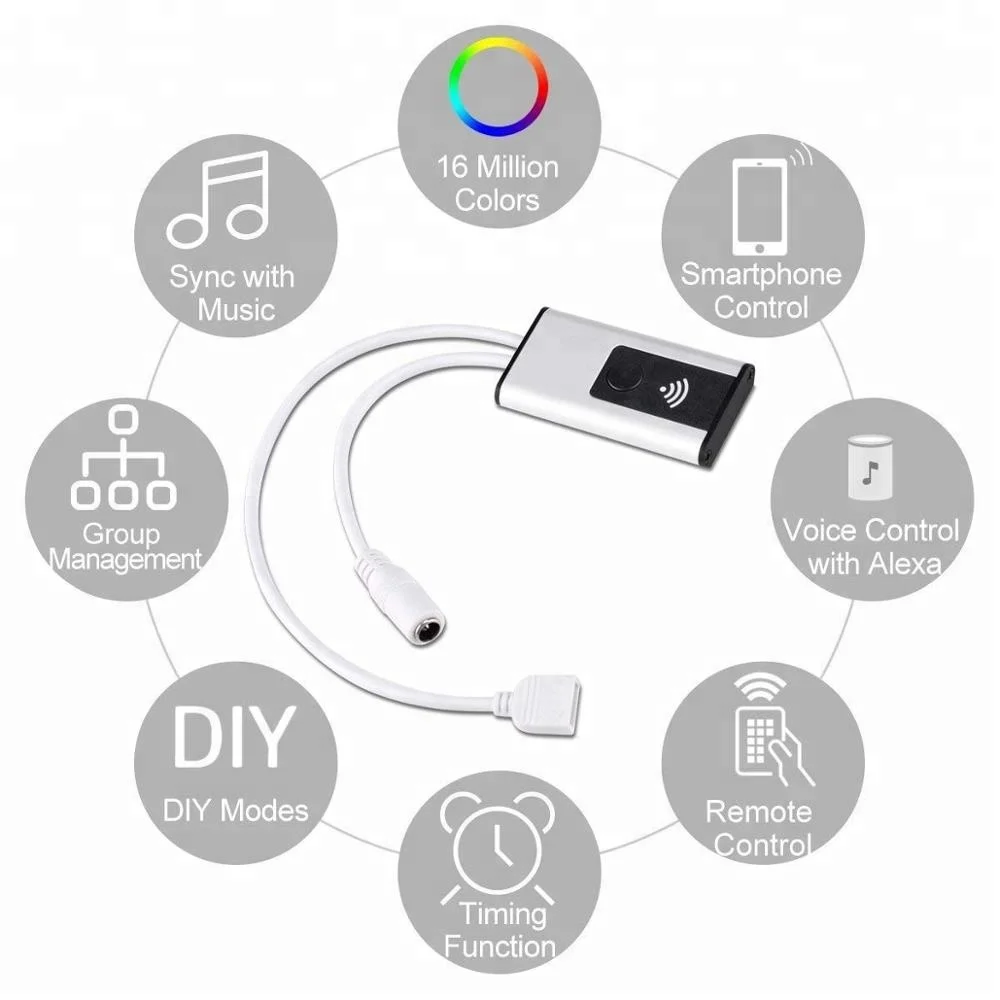 Esun Smart Home Products LED Strip Controller Alexa Controlled Tuya Smart Switch RGB RGBW Controller