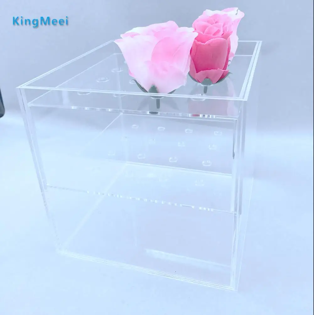 Black Acrylic Flower Box Acrylic Vases For Festival Decoration And