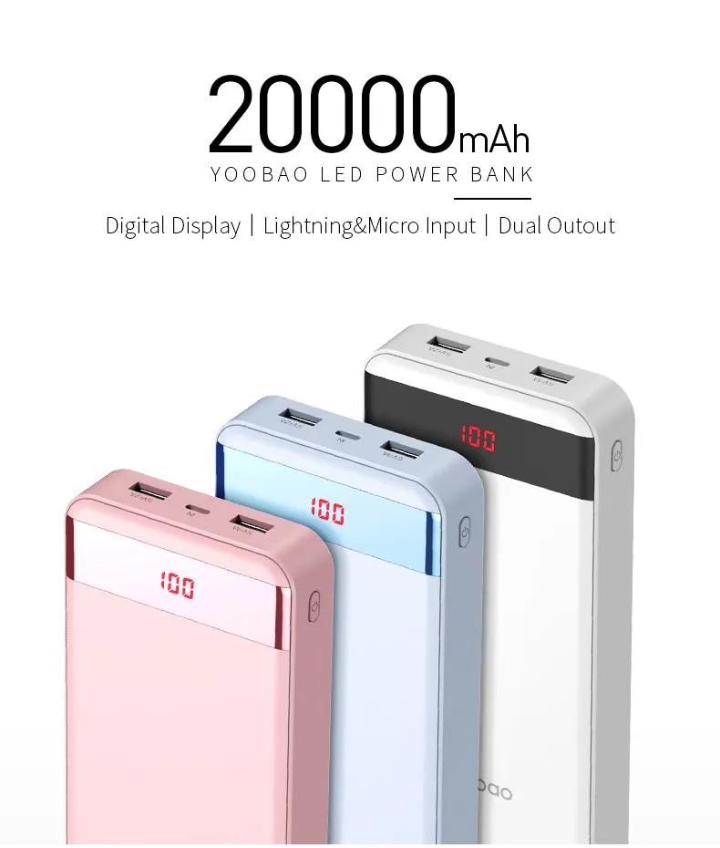 Yoobao 20000mah M20pro Power Bank High Capaicty Portable Charger ...