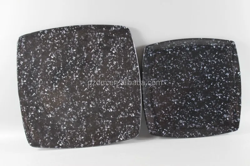 Black Plastic Cake Dishes Melamine Dinner plate Set