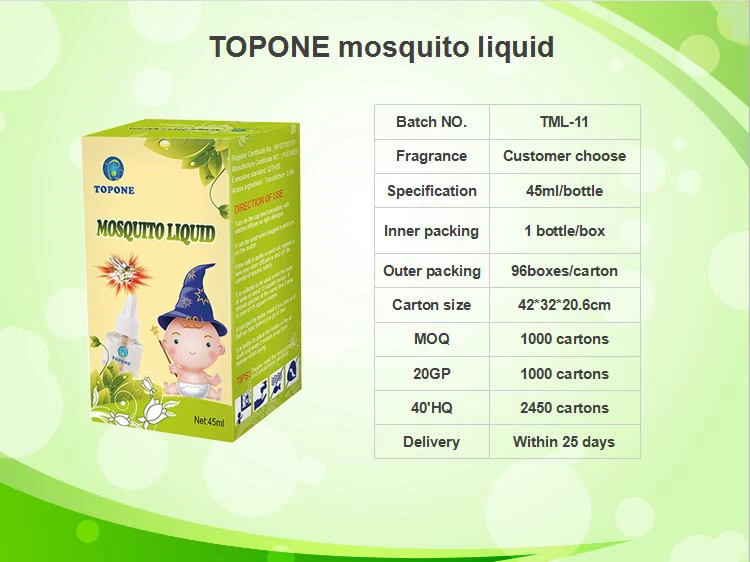 High quality liquid,mosquito liquid of electric killer mosquito liquids for one free sample