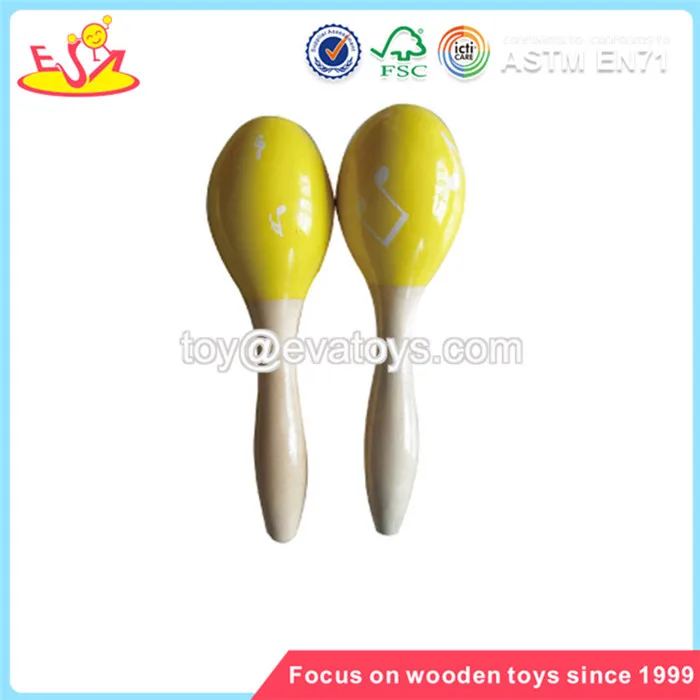 Wholesale Educational Baby Wooden Toy Maracas Cheap Kids Wooden Toy