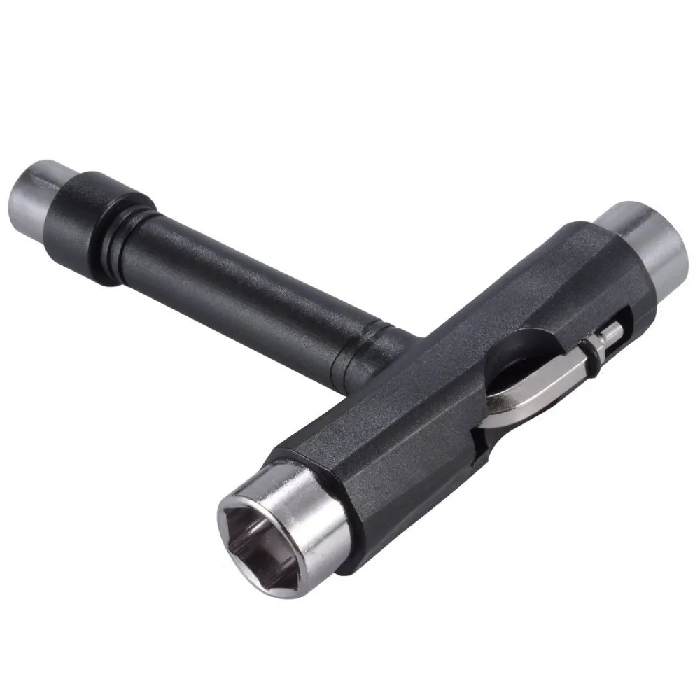 
All-In-One Skate Tools Multi-function Skateboard T Tool Accessory with T-type Allen Key n L-type Phillips Head 