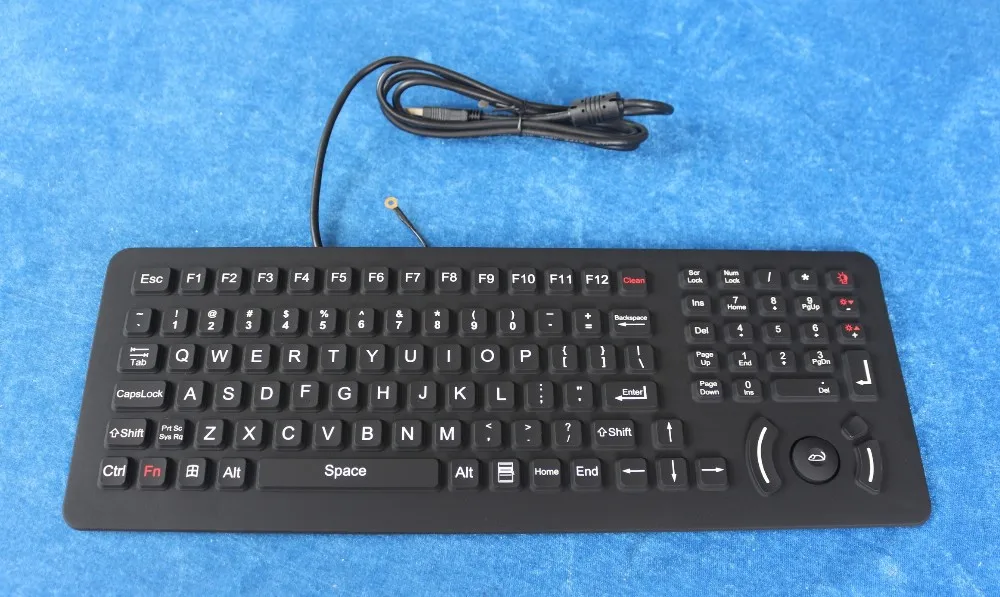 面板安装军用级 usb 硅橡胶背光键盘