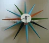 Multi Coloured Starburst Clock aluminum Quartz holder wall clock