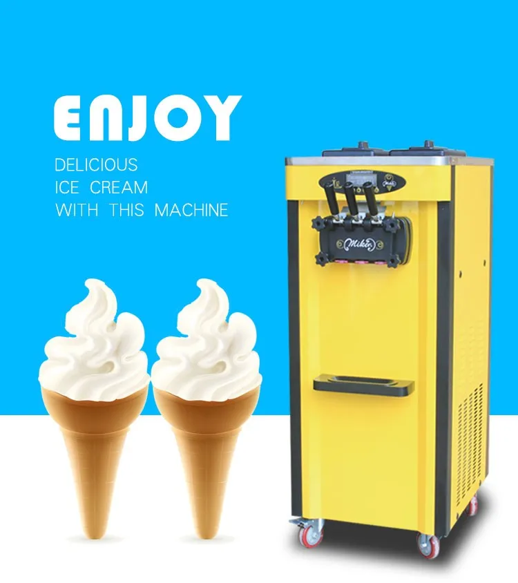 Portable Commercial Soft Ice Cream Machine Coin Operated Ice Cream