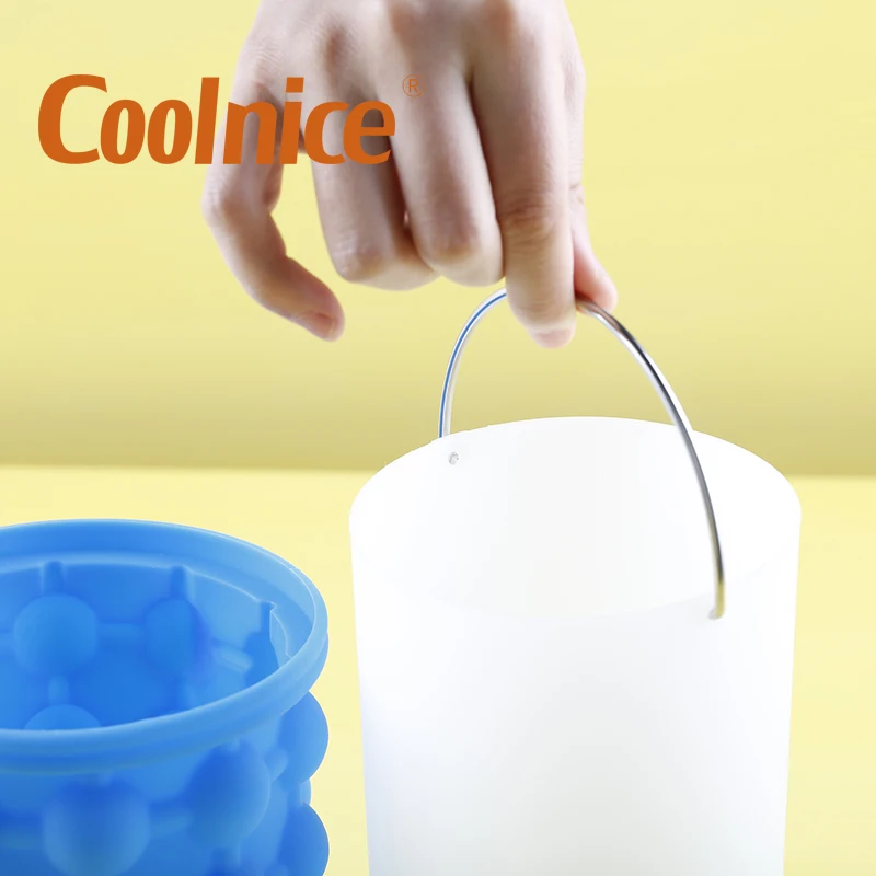 Silicone Cylindrical Ice Cube Genie Wine Custom Ice Tray Bucket With Lid Buy Silicone